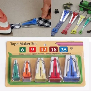 1 set isi 5 pcs bias tape maker alat jahit dekorasi pita kain simpel 6 9 12 18 25