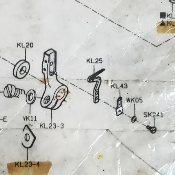 KL43 Thread Guide Jalan Benang Tengah Mesin Obras SIRUBA 747 - Image 3